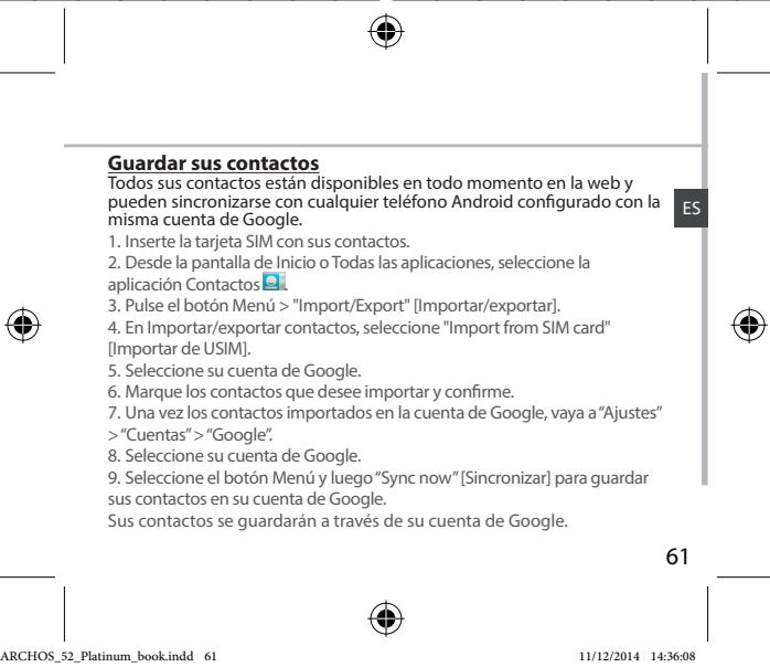 ARCHOS 52 PLATINIUM - Información sobre sincronización - 3