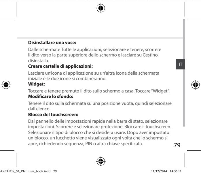 ARCHOS 52 PLATINIUM - Rimuovere una voce della schermata iniziale: - 4