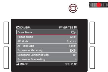 LEICA SL TYP 601 - Réglage des options de menu avec le sous-menu (avec un triangle à droite) - 3