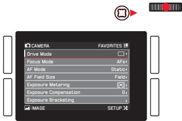 LEICA SL TYP 601 - Réglage des options de menu avec le sous-menu (avec un triangle à droite) - 1