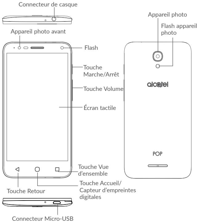 ALCATEL POP 4 - Touches et connecteurs - 1