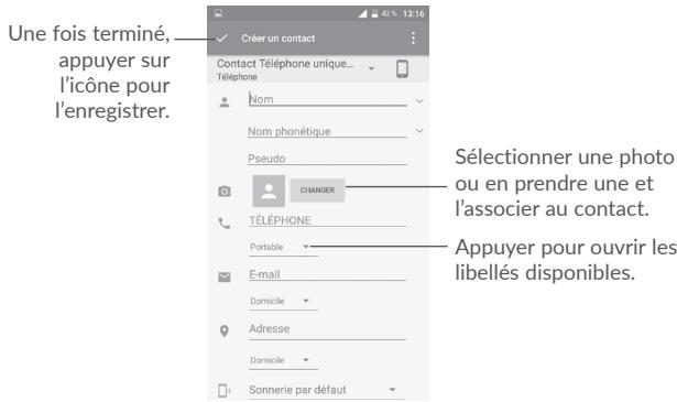 ALCATEL POP 4 - Ajouter un contact - 1