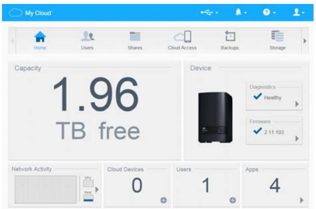 WD PERFORMANCE 7200 - Accéder au tableau de bord pour la première fois - 1