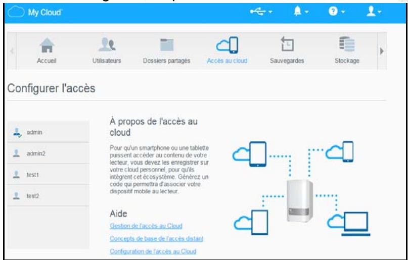 WD PERFORMANCE 7200 - Configuration de l'accès au cloud pour un utilisateur - 1