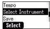 Tempo Select Instrument Save Select