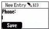 New Entry 123 Phone: Save