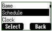 Game Schedule Clock Select Back