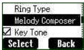 Ring Type Melody Composer ☑ Key Tone Select Back