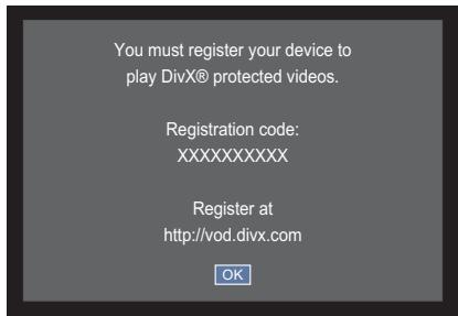 TOSHIBA 40S1650EV - DivX Registration - 1