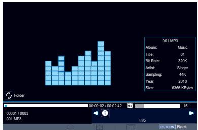 TOSHIBA 40S1650EV - Music Info - 2