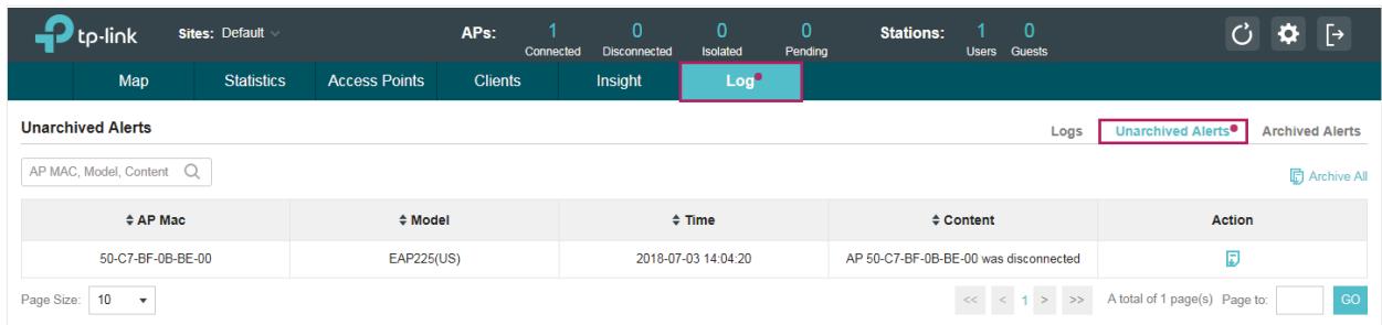 TP-LINK OMADA AC200 - View Alerts - 2