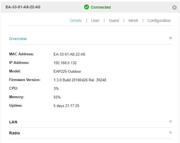 TP-LINK OMADA AC200 - Manage the EAPs in the Action Column - 2