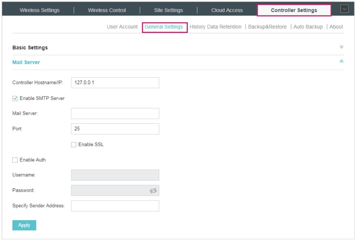 TP-LINK OMADA AC200 - Configure Mail Server - 2