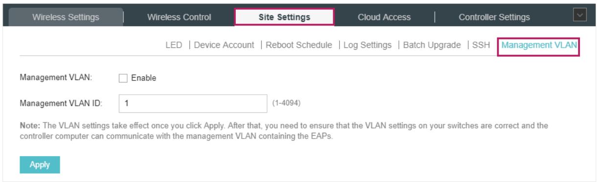 TP-LINK OMADA AC200 - Management VLAN - 1