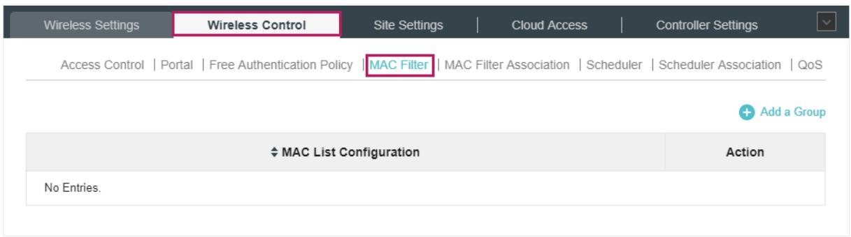 TP-LINK OMADA AC200 - MAC Filter - 1