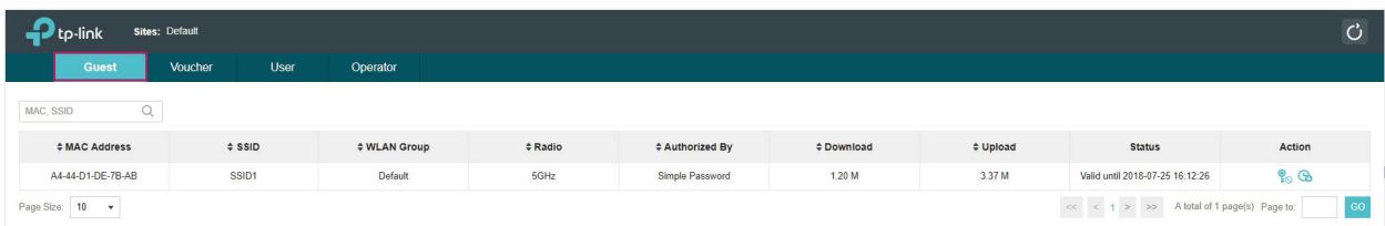 TP-LINK OMADA AC200 - Manage the Guests - 1