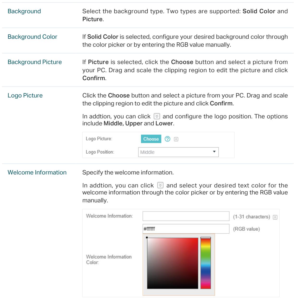 TP-LINK OMADA AC200 - Configure the following parameters: - 1