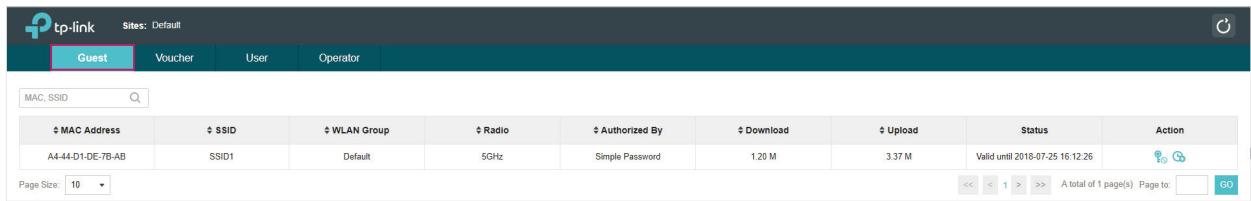 TP-LINK OMADA AC200 - Manage the Guests - 1