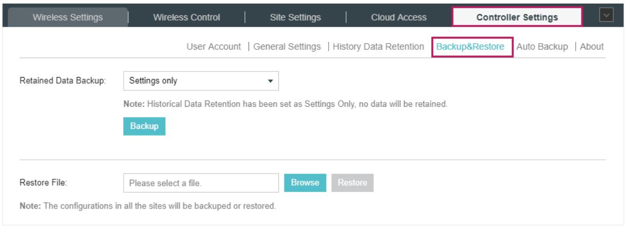 TP-LINK OMADA AC200 - Backup&Restore - 1