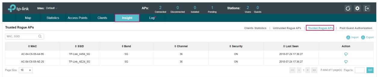 TP-LINK OMADA AC200 - Manage the Trusted Rogue APs List - 1