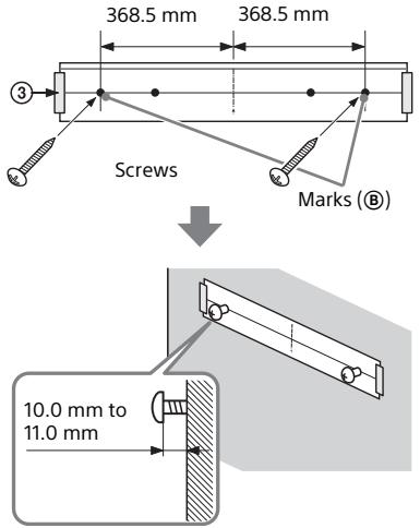 SONY HT-XF9000 - Stick WALL MOUNT TEMPLATE (supplied) on a wall. - 2