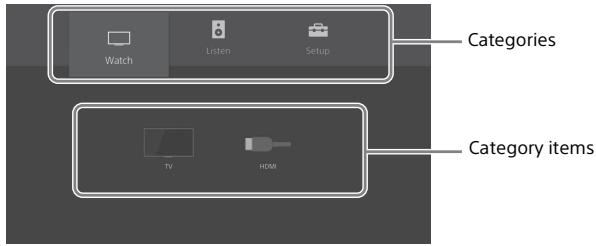 SONY HT-XF9000 - About the Home Menu - 1