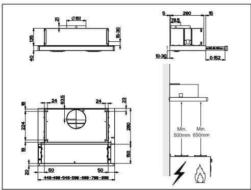 BEKO CTB 6250 XH  -  CTB 6250 X - Encombrement - 1