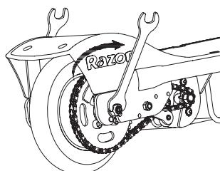 RAZOR E100 - POWERCORE E100S - Chain and Rear Wheel Replacement - 6