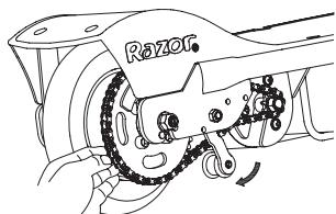RAZOR E100 - POWERCORE E100S - Chain and Rear Wheel Replacement - 5