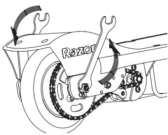 RAZOR E100 - POWERCORE E100S - Chain and Rear Wheel Replacement - 2