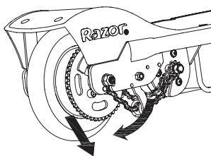 RAZOR E100 - POWERCORE E100S - Chain and Rear Wheel Replacement - 3