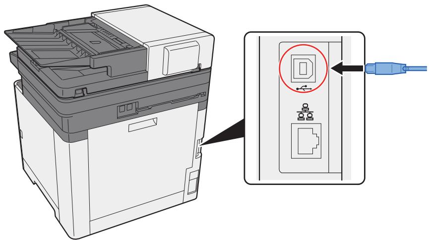 KYOCERA ECOSYS M5521CDW - Raccorder le câble à la machine. - 1