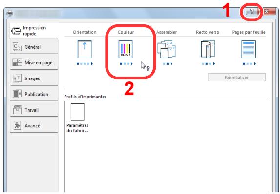 KYOCERA ECOSYS M5521CDW - Affichage de l'aide du pilote d'imprimante - 1