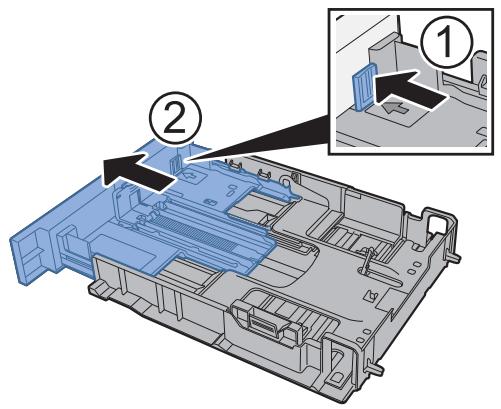 KYOCERA ECOSYS M5521CDW - Régler le guide de la longueur du papier jusqu'au format de papier désiré. - 1