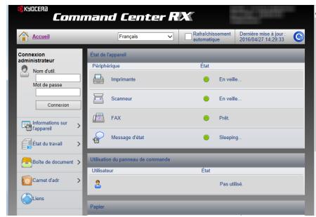 KYOCERA ECOSYS M5521CDW - Effectuer des opérations à distance (command center RX) - 1