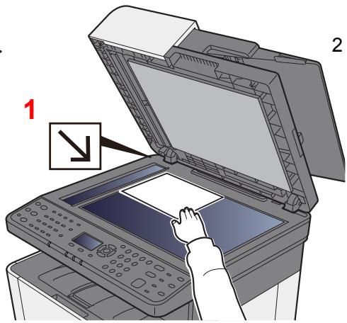 KYOCERA ECOSYS M5521CDW - Lors du placement des enveloppes ou cartes sur la glace d'exposition - 3