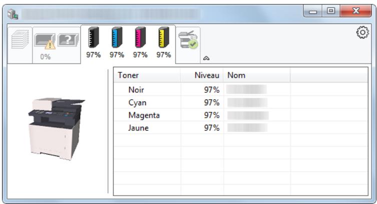 KYOCERA ECOSYS M5521CDW - Onglet état cartouche - 1