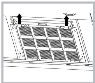 HOTPOINT HGF95AMX - Servicing the charcoal filter (B) - 3