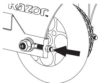 RAZOR POWERCORE E100 - □ Remplacement de la chaine et du pneu arrêté - 6
