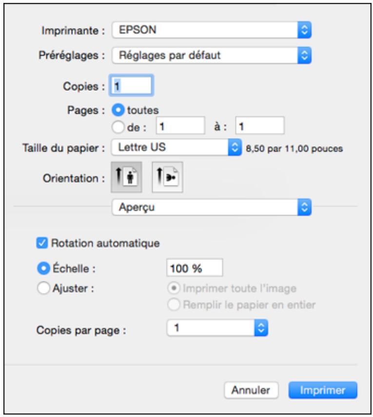 EPSON SC-P900 - Sélection des paramètres d'impression de base - mac - 2