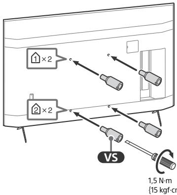 SONY XH90 - Verwijder de schroeven aan dechterzijde van de televisione. - 2