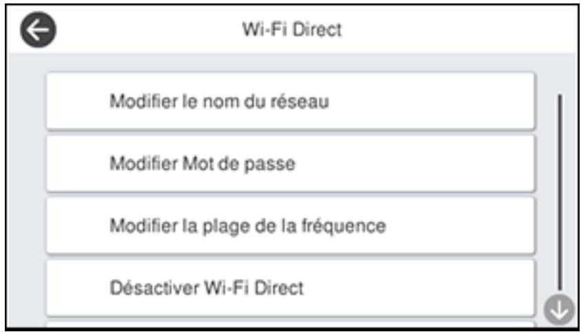 EPSON ECOTANK ET-5850 - Modification du nom du réseau et du mot de passer Wi-Fi Direct - 2