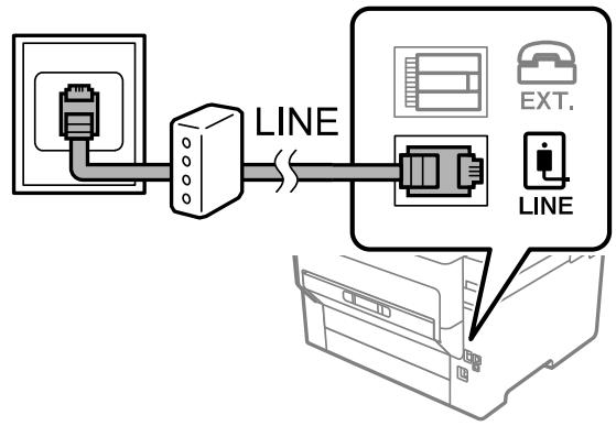 EPSON ECOTANK ET-5850 - Connexion d'un téléphone ou d'un répondeur - 1