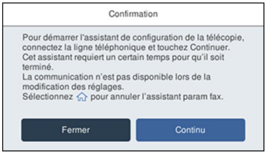 EPSON ECOTANK ET-5850 - Utilisation de l'assistant de configuration du télécopier - 1