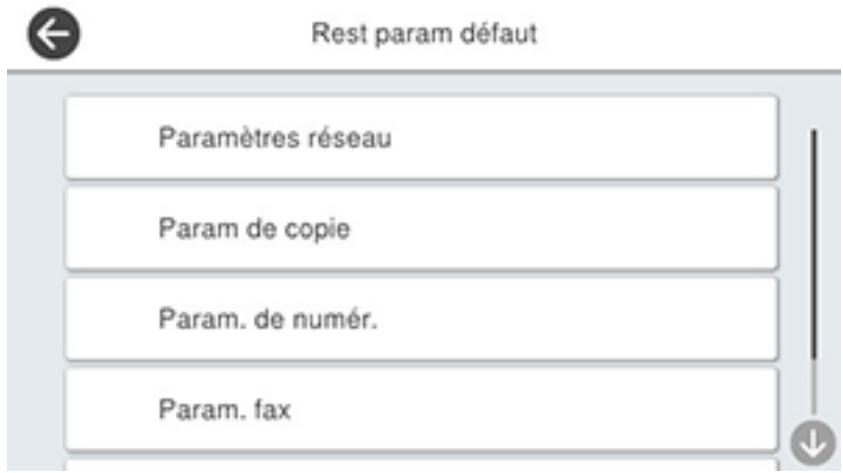 EPSON ECOTANK ET-5850 - Réinitialiser les paramètres par défaut du panneau de commande - 1