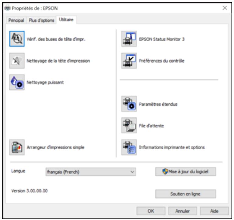 EPSON ECOTANK ET-5850 - Sélection des paramètres étendus - Windows - 1