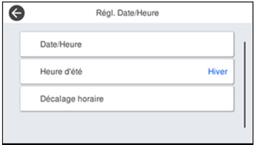 EPSON ECOTANK ET-5850 - Sélection de la date et de l'heure - 1