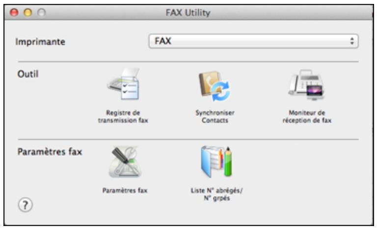 EPSON ECOTANK ET-5850 - Configuration des fonctions de télécopie avec FAX Utility - Mac - 1