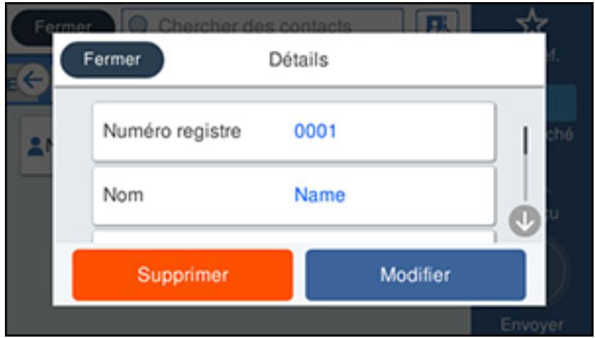 EPSON ECOTANK ET-5850 - Modification ou suppression d'un contact - 2