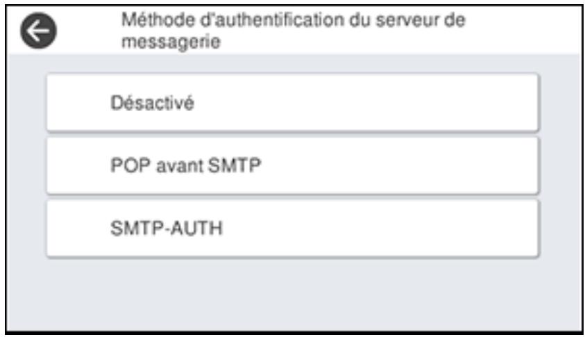 EPSON ECOTANK ET-5850 - Configuration des paramètres du serveur de courriel - 2